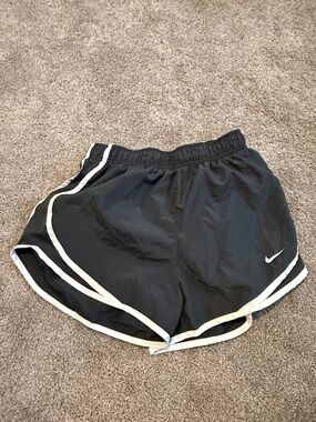 Nike Black Athletic Shorts with White Piping